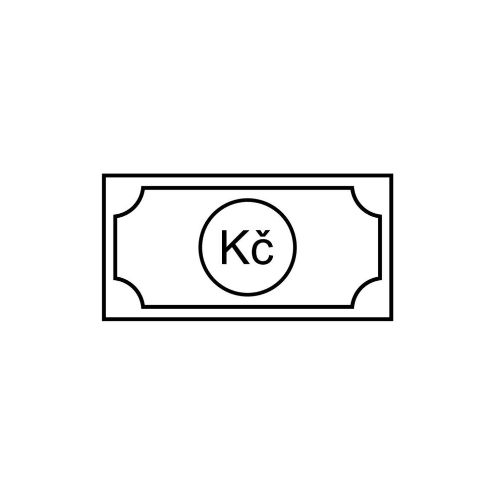 symbole d'icône de devise tchèque, couronne tchèque, signe czk. illustration vectorielle vecteur