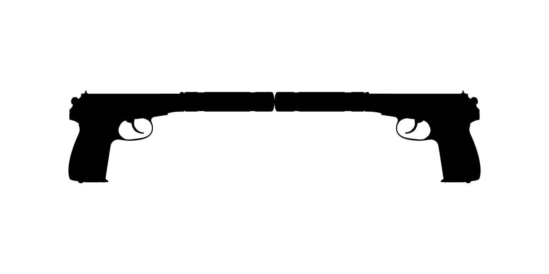 Pistolet pistolet silhouette pour l'illustration d'art, le logo, le pictogramme, le site Web ou l'élément de conception graphique. illustration vectorielle vecteur