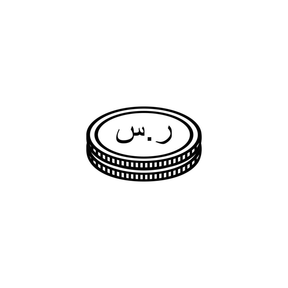 symbole d'icône de monnaie arabe saoudienne, riyal saoudien, signe sar. illustration vectorielle vecteur