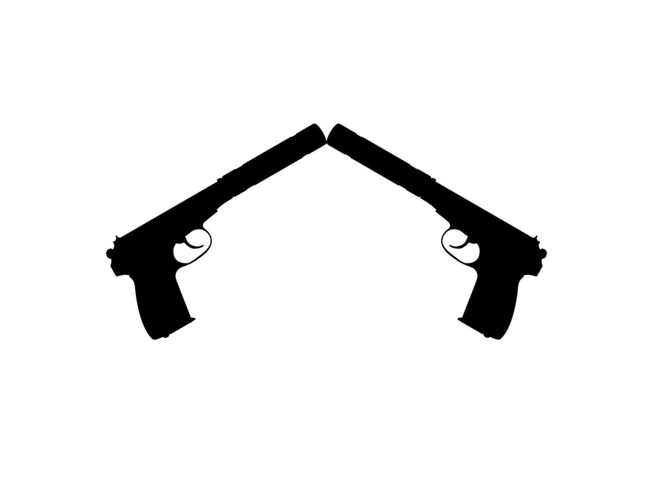 Pistolet pistolet silhouette pour l'illustration d'art, le logo, le pictogramme, le site Web ou l'élément de conception graphique. illustration vectorielle vecteur