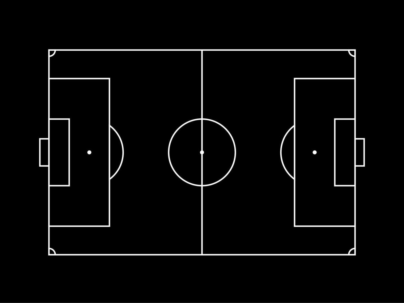 un terrain de football également connu sous le nom de terrain de football, terrain de football ou terrain de football pour l'illustration artistique, les applications, le site Web, le pictogramme, l'infographie, les actualités ou la conception graphique. illustration vectorielle vecteur