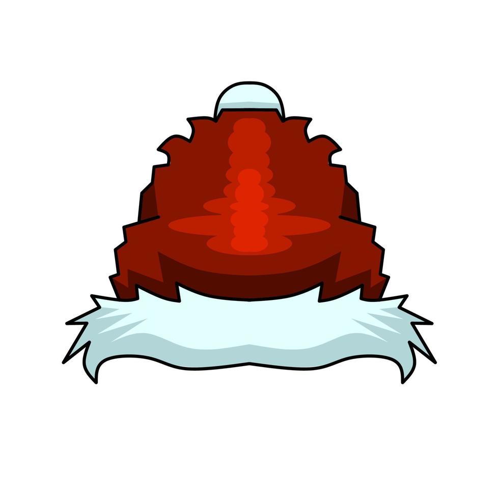 conception d'icône de chapeau de père noël, chapeau rouge de père noël avec un concept élégant vecteur
