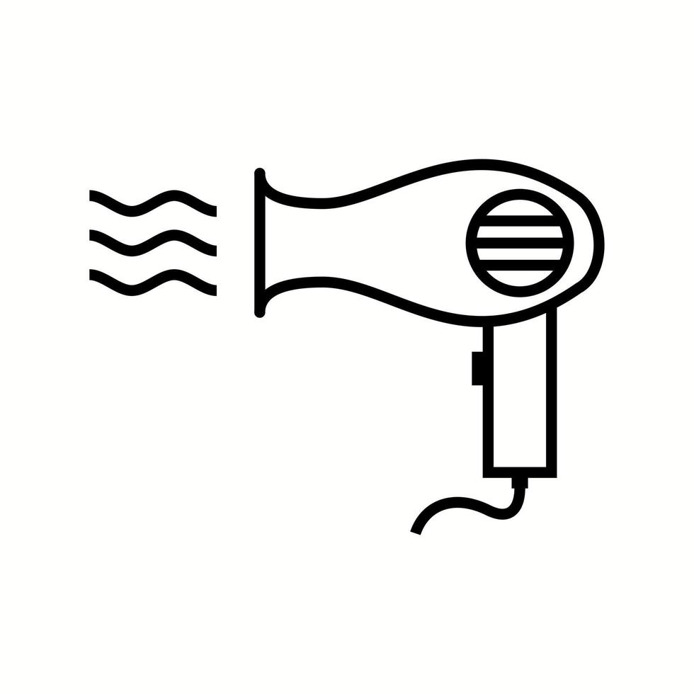 icône de ligne de vecteur de sèche-cheveux unique