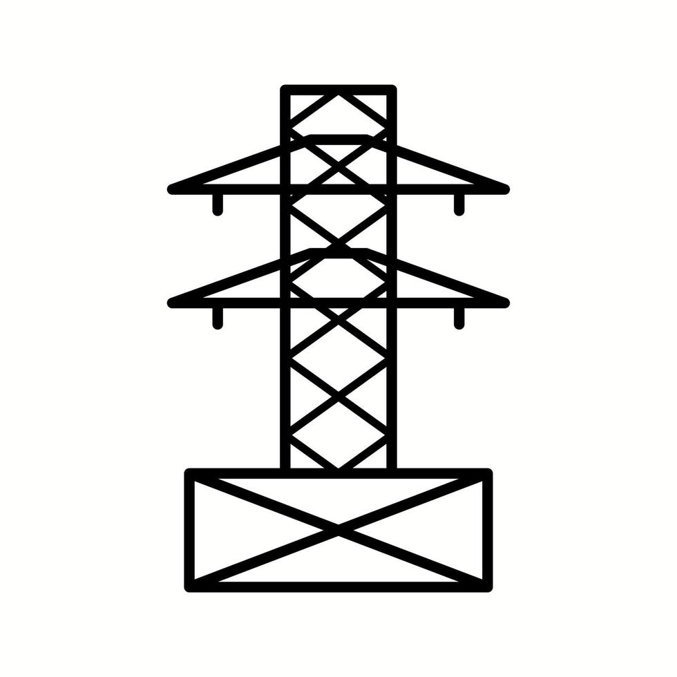 icône de ligne de vecteur de tour électrique unique