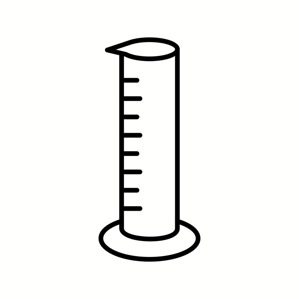 icône de ligne vectorielle de cylindre gradué unique vecteur