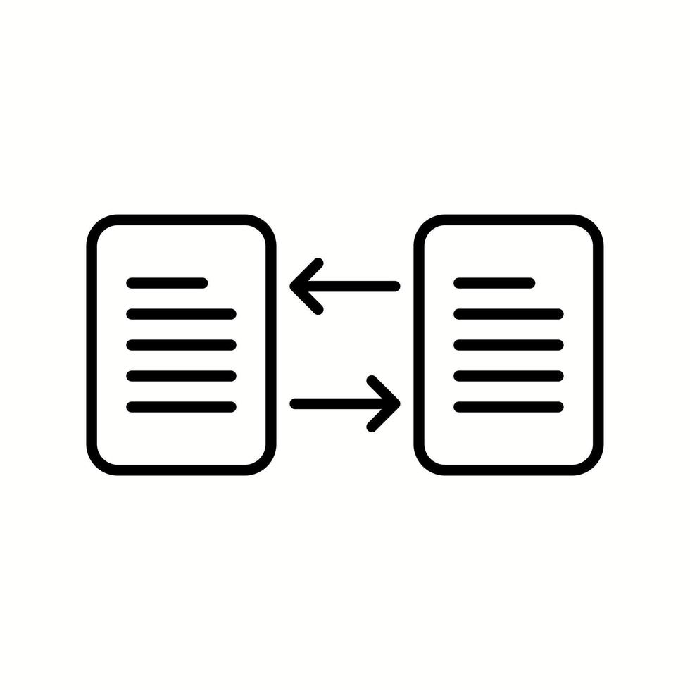 icône de ligne vectorielle de transfert de fichier unique vecteur