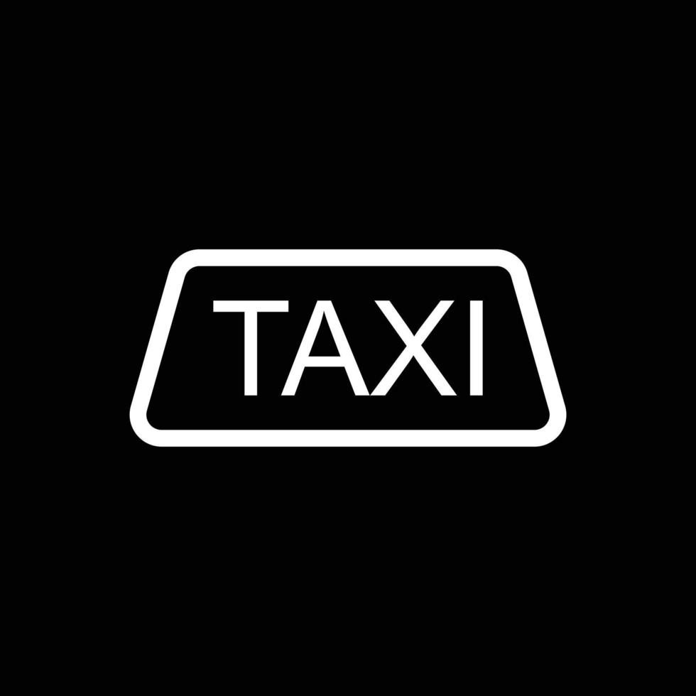 eps10 icône d'art abstrait taxi vecteur blanc avec texte isolé sur fond noir. symbole de transport dans un style moderne et plat simple pour la conception de votre site Web, votre logo et votre application mobile
