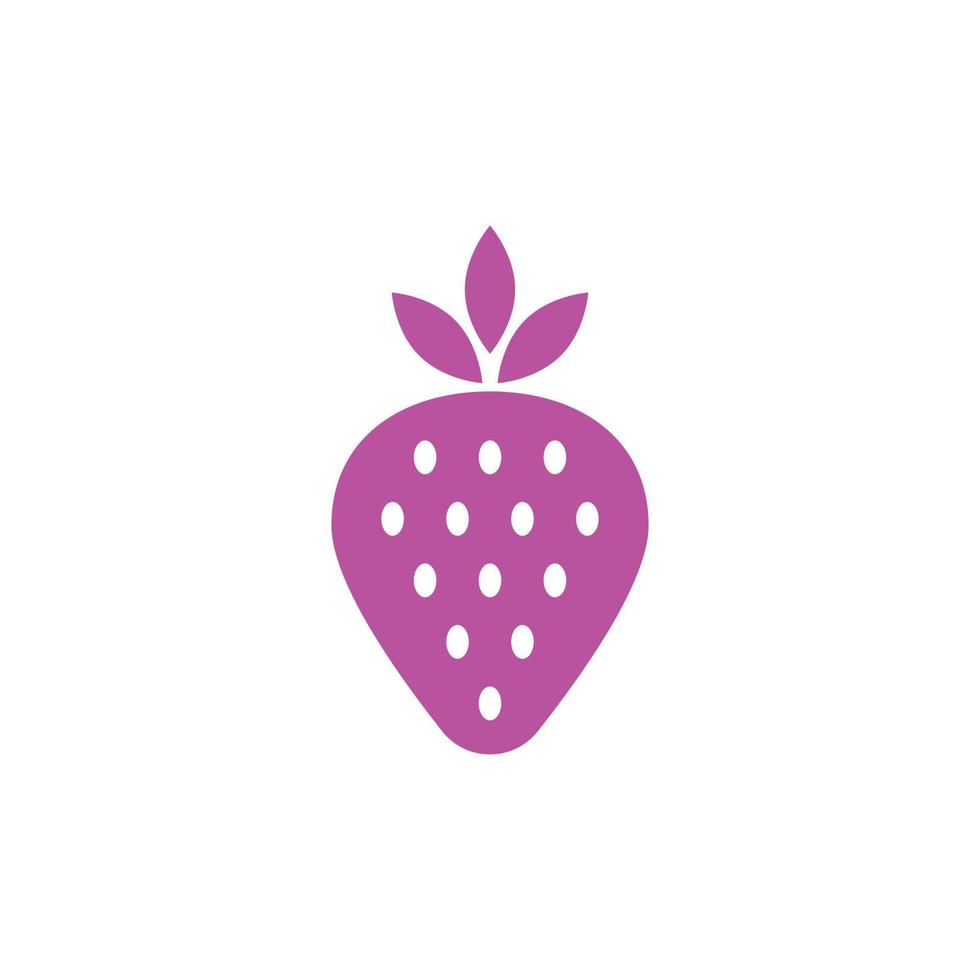 eps10 vecteur rose jardin fraise fruits solide art icône isolé sur fond blanc. symbole de fraises dans un style moderne et plat simple pour la conception de votre site Web, votre logo et votre application mobile