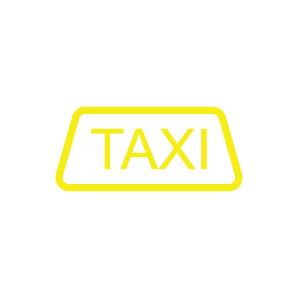 eps10 icône d'art abstrait taxi vecteur jaune avec texte isolé sur fond blanc. symbole de transport dans un style moderne et plat simple pour la conception de votre site Web, votre logo et votre application mobile
