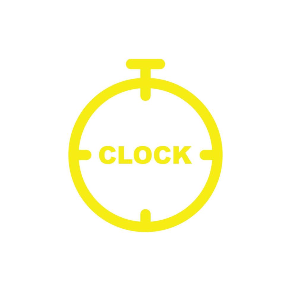 eps10 montre vectorielle jaune ou icône d'art abstrait chronomètre isolé sur fond blanc. symbole d'alarme ou d'horloge dans un style moderne simple et plat pour la conception, le logo et l'application mobile de votre site Web vecteur
