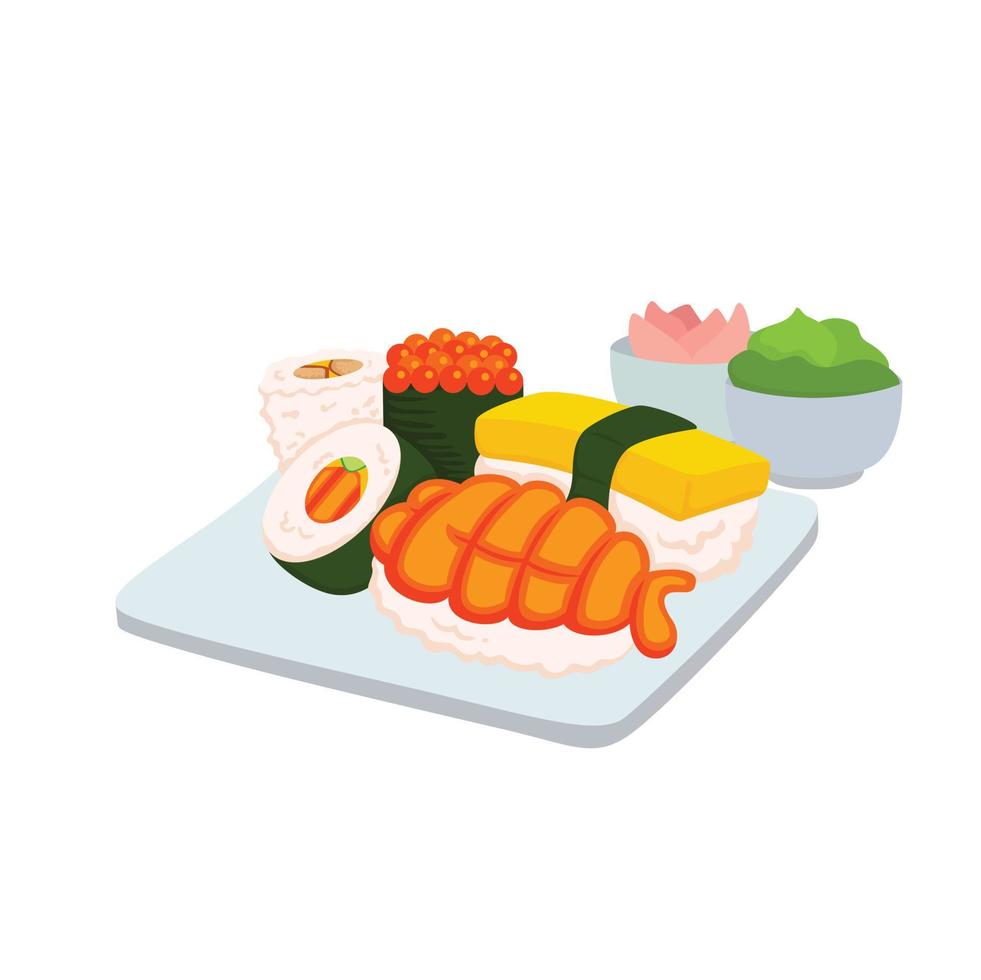 nourriture japonaise sushi illustration clipart vectoriel