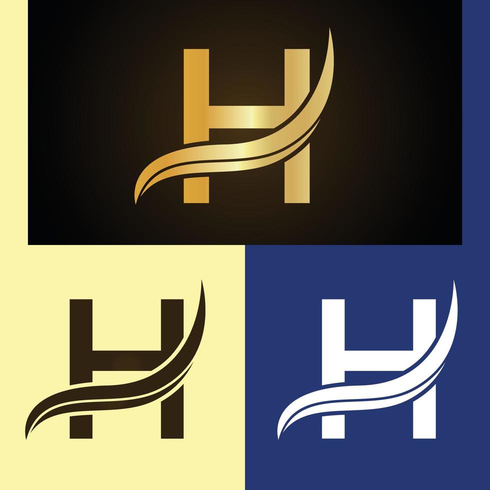 création de logo de luxe avec lettre monogramme h vecteur