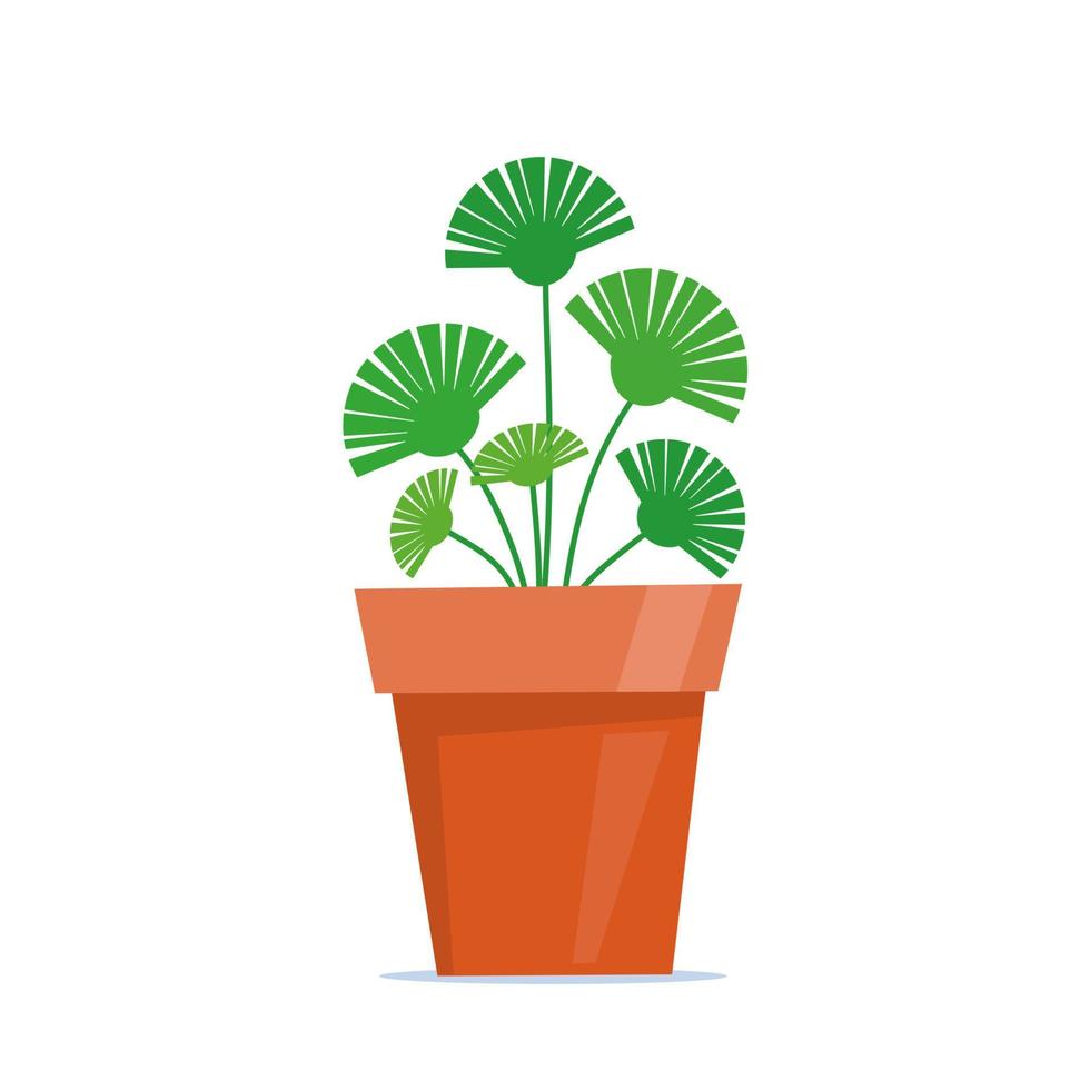 jolie plante verte en pot dans un style plat. illustration vectorielle. vecteur