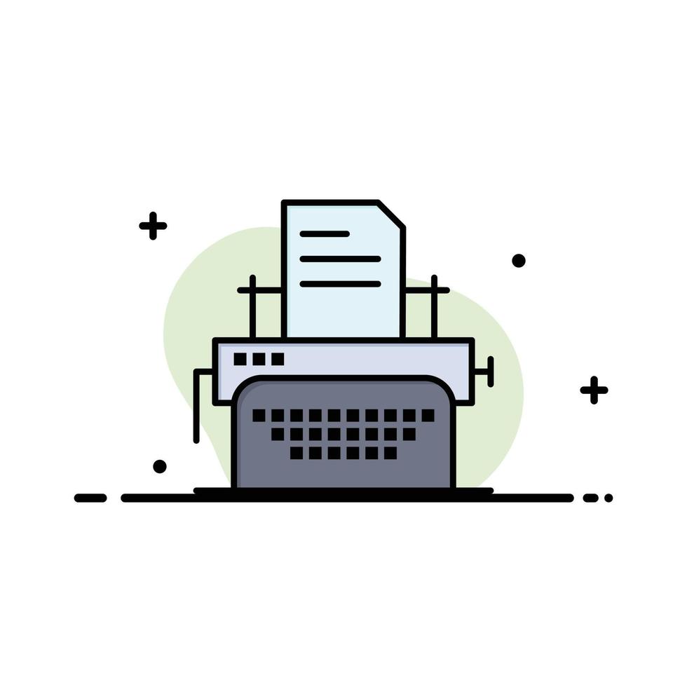 imprimante fax machine d'impression entreprise ligne plate remplie icône vecteur modèle de bannière