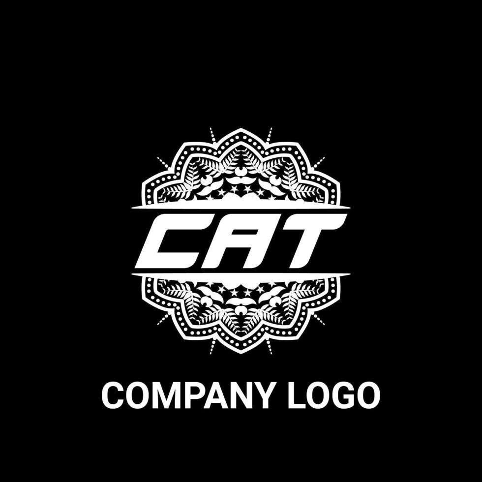 logo de forme de mandala de redevance de lettre de chat. logo d'art de brosse de chat. logo de chat pour une entreprise, une entreprise et un usage commercial. vecteur