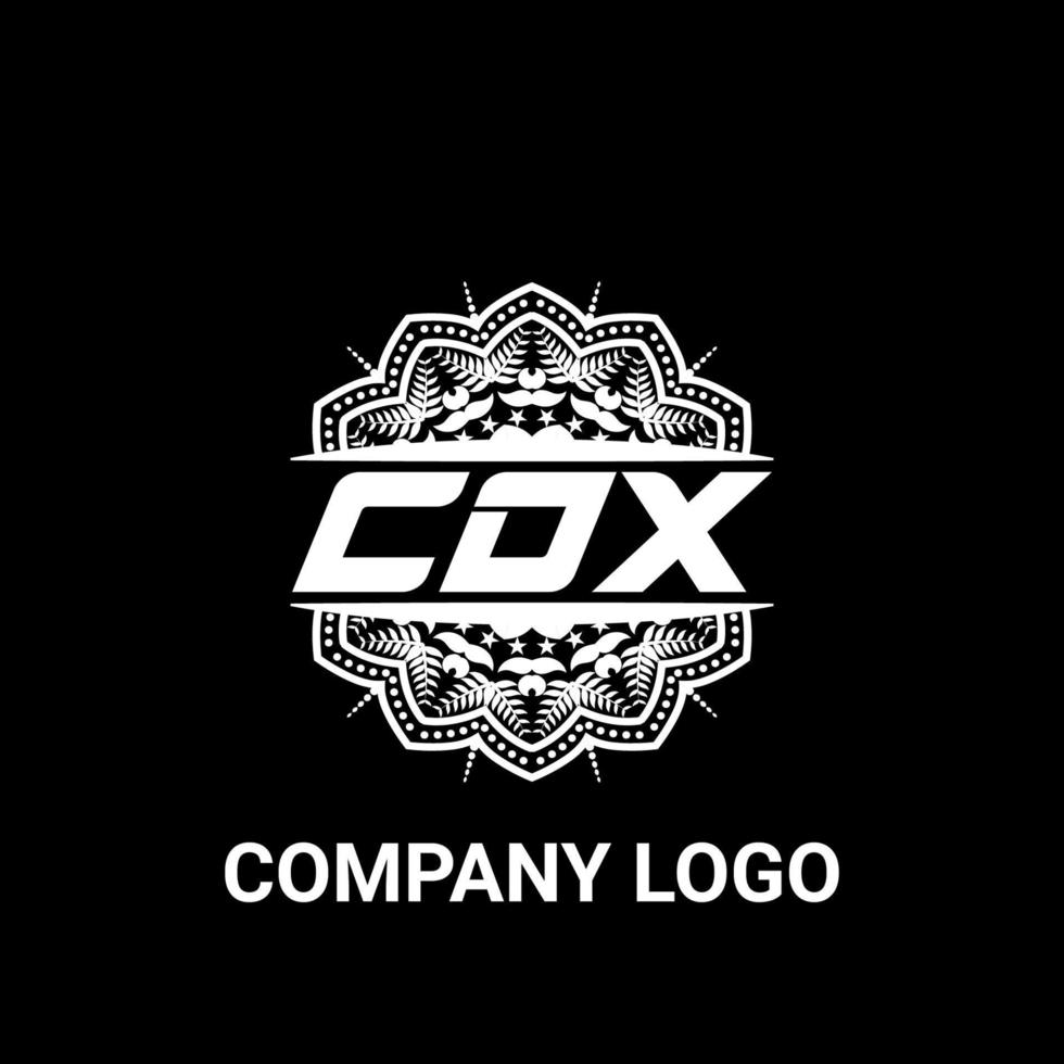 cdx lettre redevance mandala forme logo. logo d'art au pinceau cdx. logo cdx pour une entreprise, une entreprise et un usage commercial. vecteur