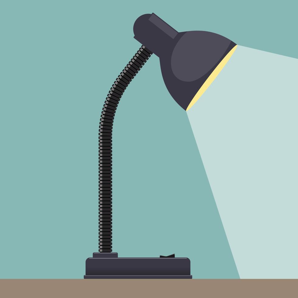 icône de lampe de table moderne, style design plat. Lampe de bureau. illustration vectorielle. vecteur