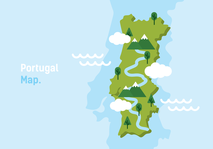 Carte graphique du Portugal Illustration vectorielle vecteur