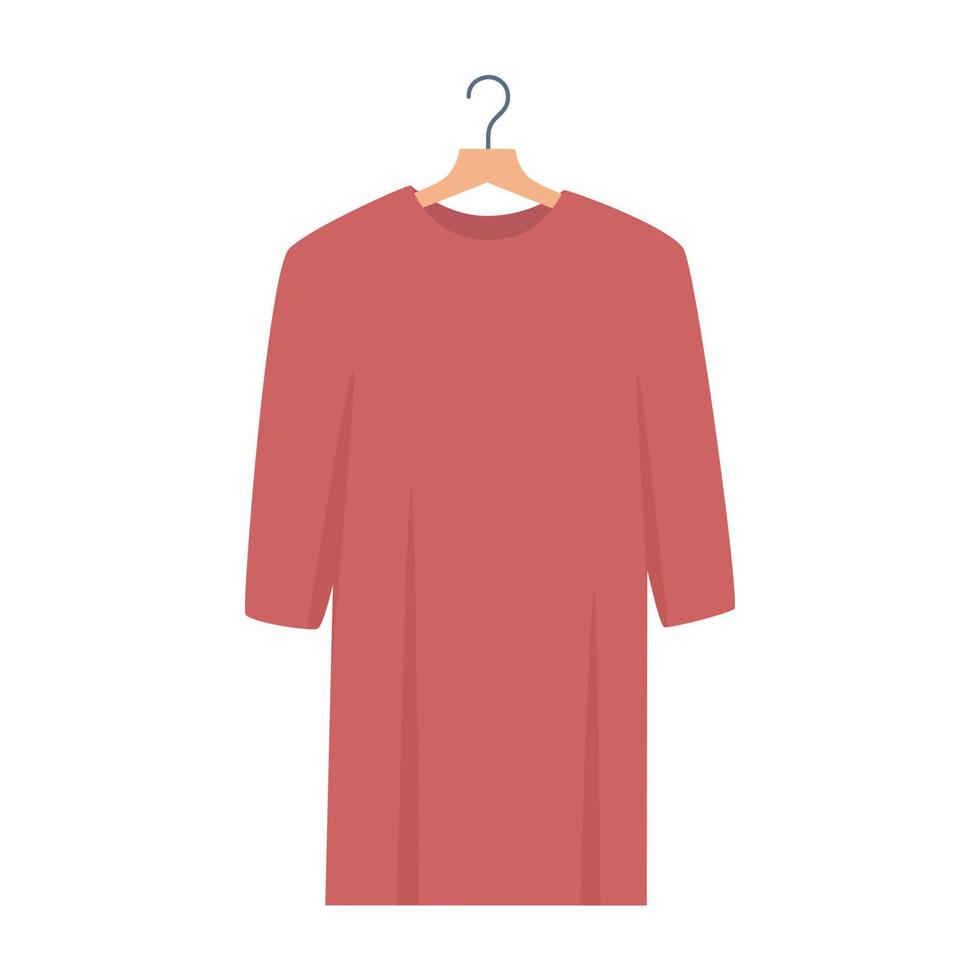 tunique avec cintre, vêtements décontractés, chemise. illustration vectorielle dans un style plat. vecteur