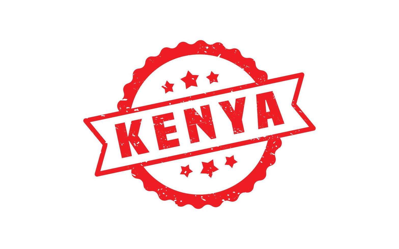 kenya timbre en caoutchouc avec style grunge sur fond blanc vecteur