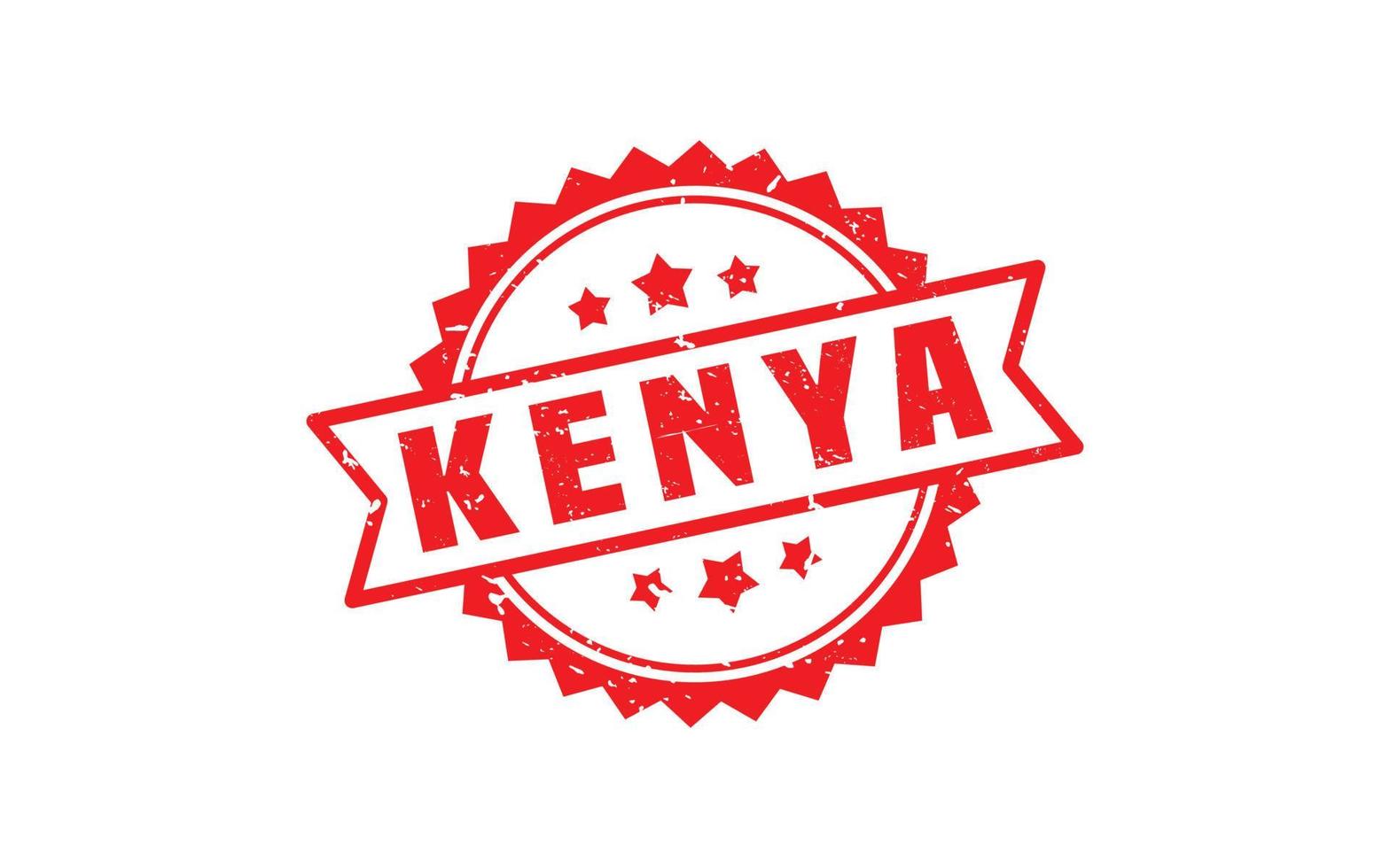 kenya timbre en caoutchouc avec style grunge sur fond blanc vecteur
