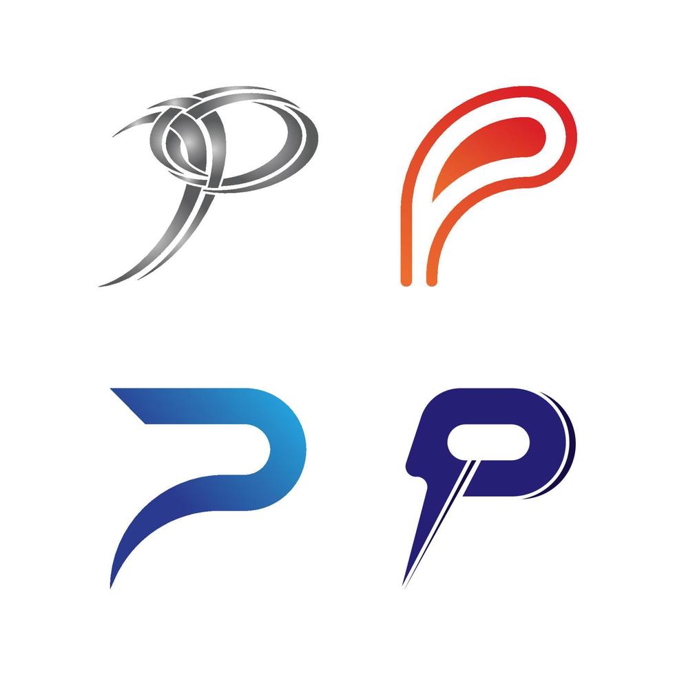 illustration de conception de logo icône lettre p vecteur