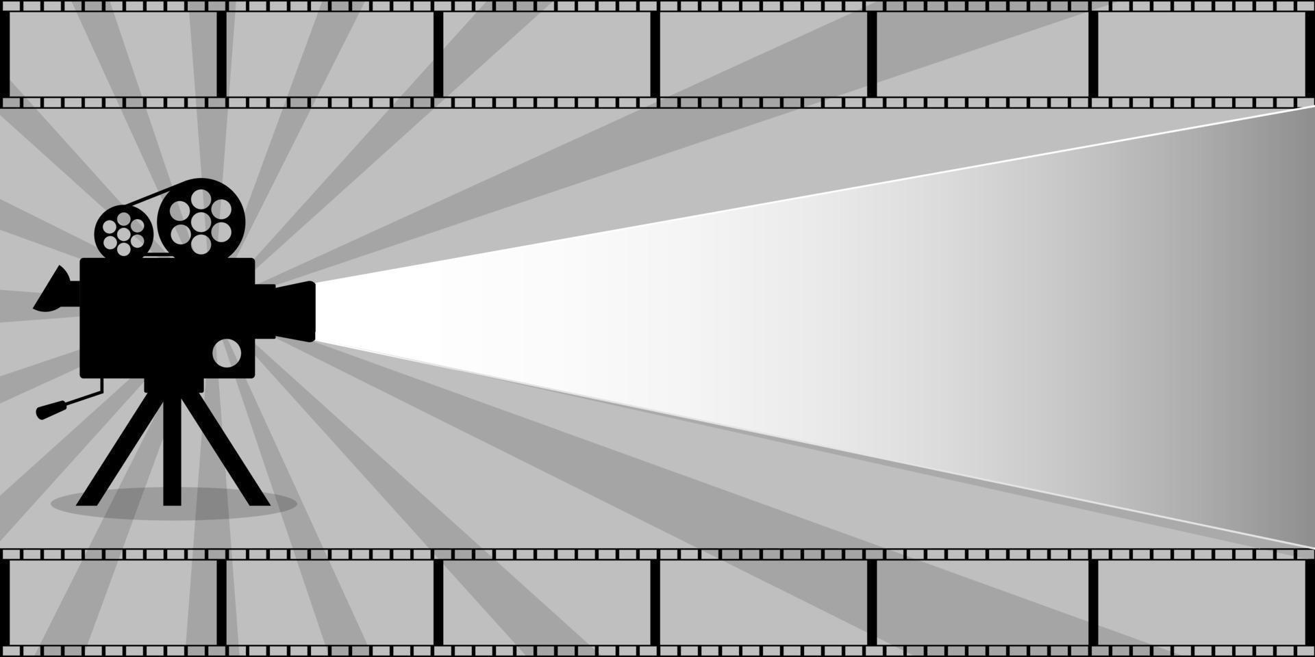 bannière de signe de temps de film enregistrement icônes de projecteur ancienne pellicule de cadre de rouleau d'image. festival des projecteurs. affiche de cinéma ou modèle de flyer pour votre conception. illustration vectorielle vecteur