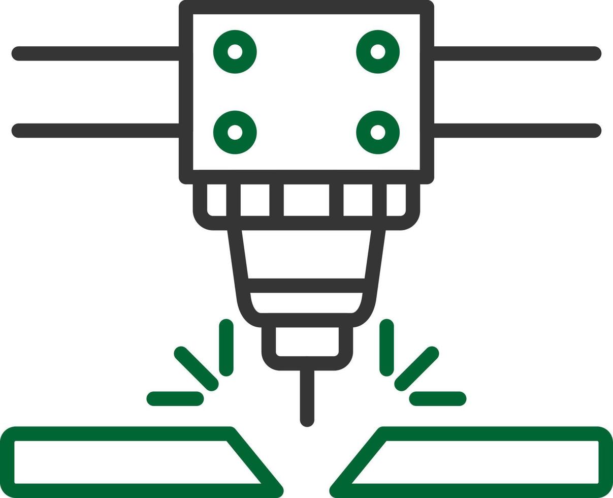 conception d'icône créative de machine de découpe laser vecteur