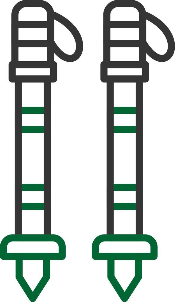 conception d'icônes créatives de bâtons de ski vecteur