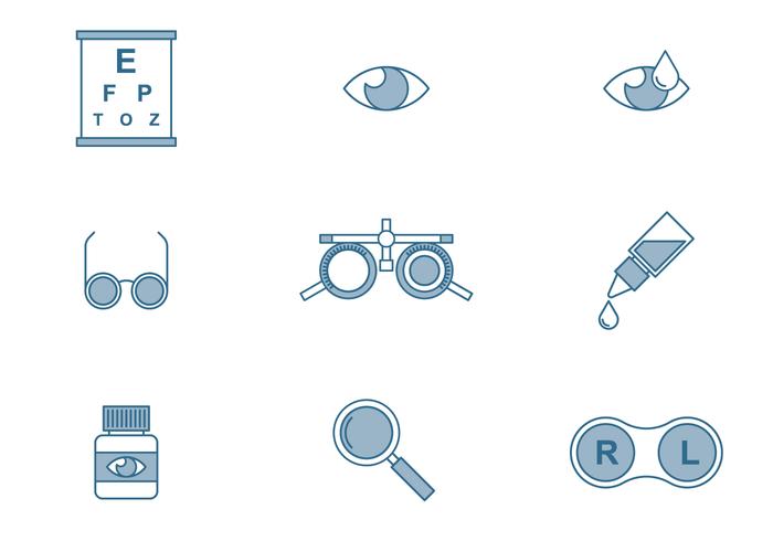 Icônes d'optométrie vecteur