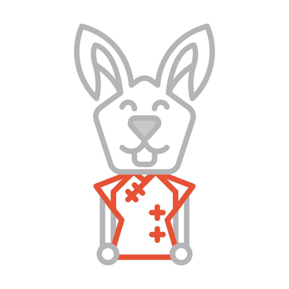 icône fille lapin symbole nouvel an vecteur