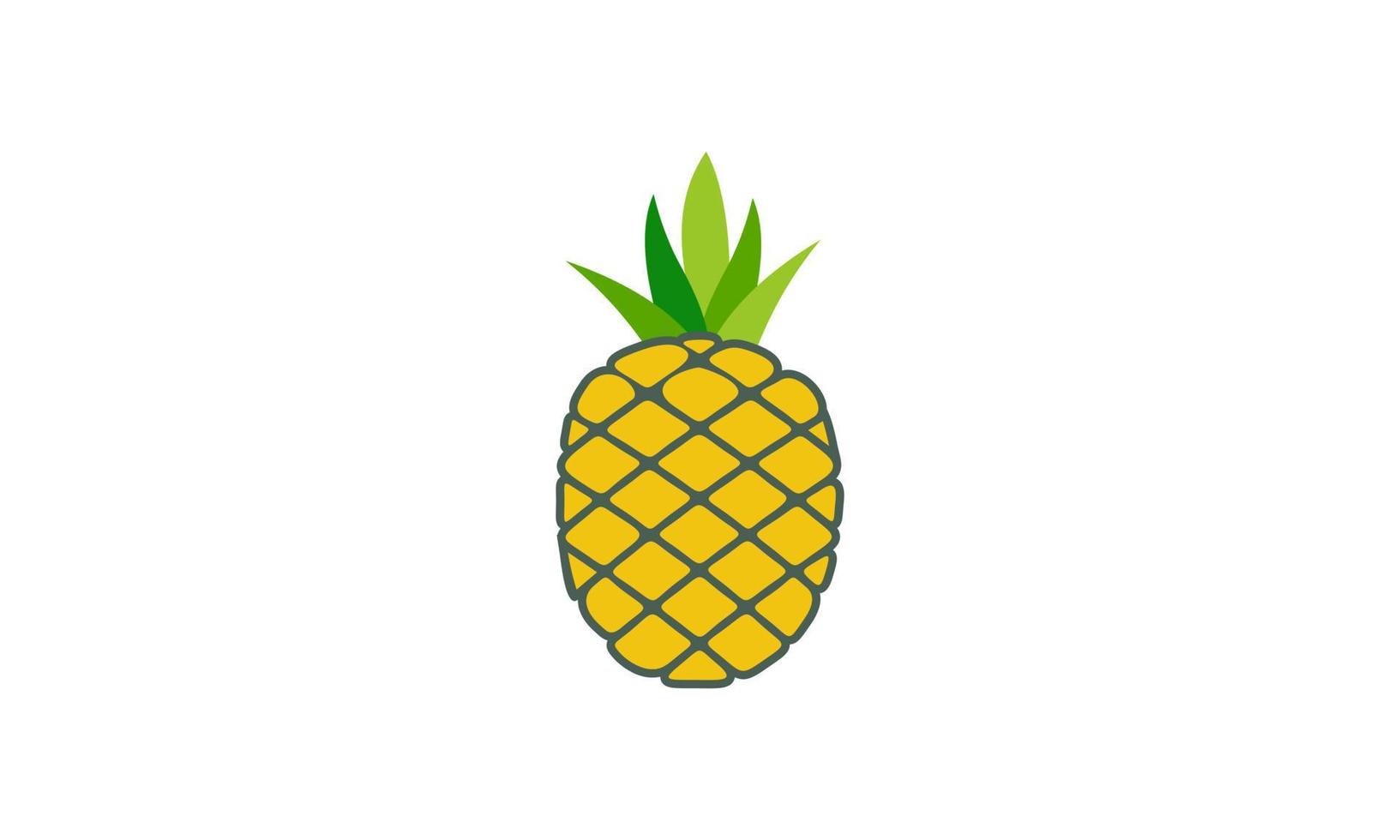 logo ananas. illustration d'ananas, fruits d'été, pour une vie saine et naturelle. vecteur