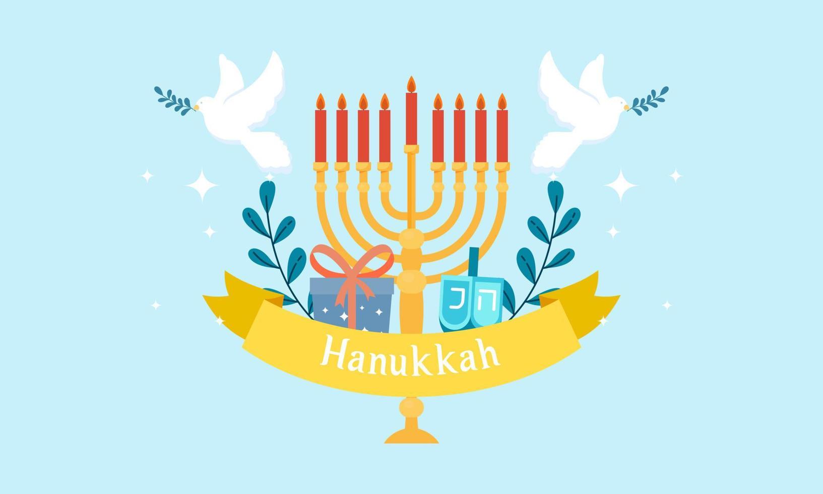 menorah de hanukkah. concept de hanukkah joyeuse fête juive vecteur