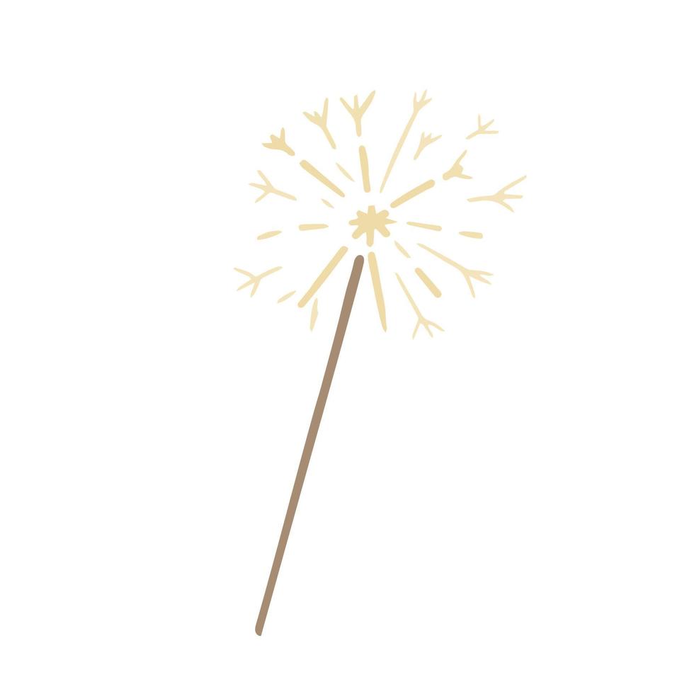 illustration de clip art isolé mignon dessiné à la main de bâton de feu d'artifice vecteur