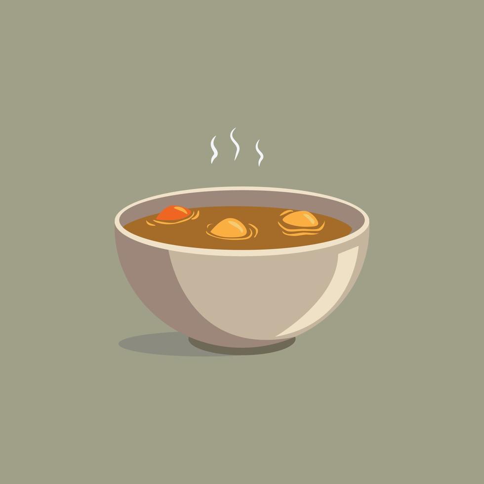 bol de soupe asiatique vecteur