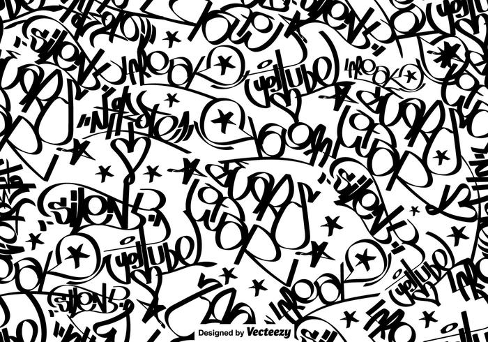 Vecteur graffiti tags seamless pattern