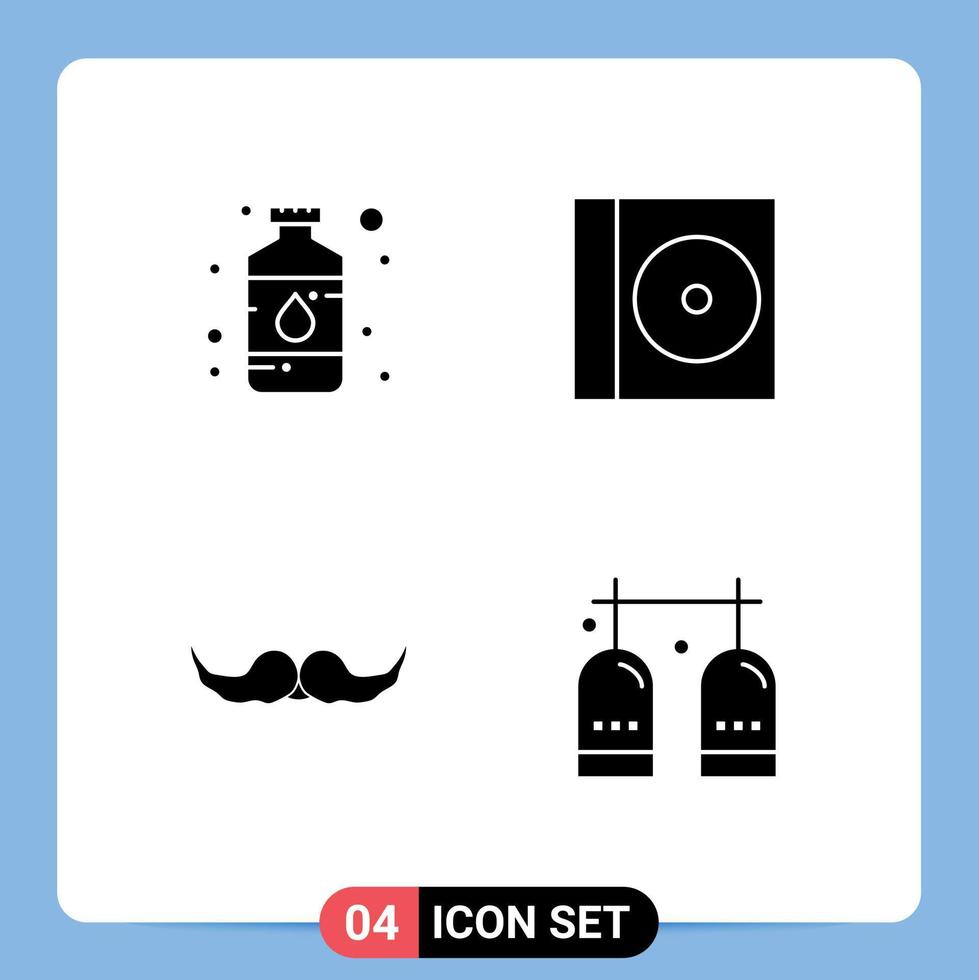 pack d'icônes vectorielles stock de 4 signes et symboles de ligne pour l'art hipster peinture éléments de conception vectoriels modifiables masculins compacts vecteur