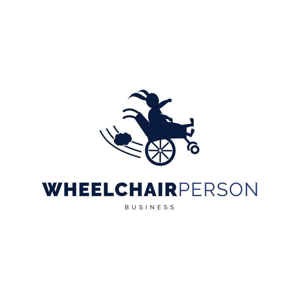 modèle de conception de logo icône personnes en fauteuil roulant vecteur