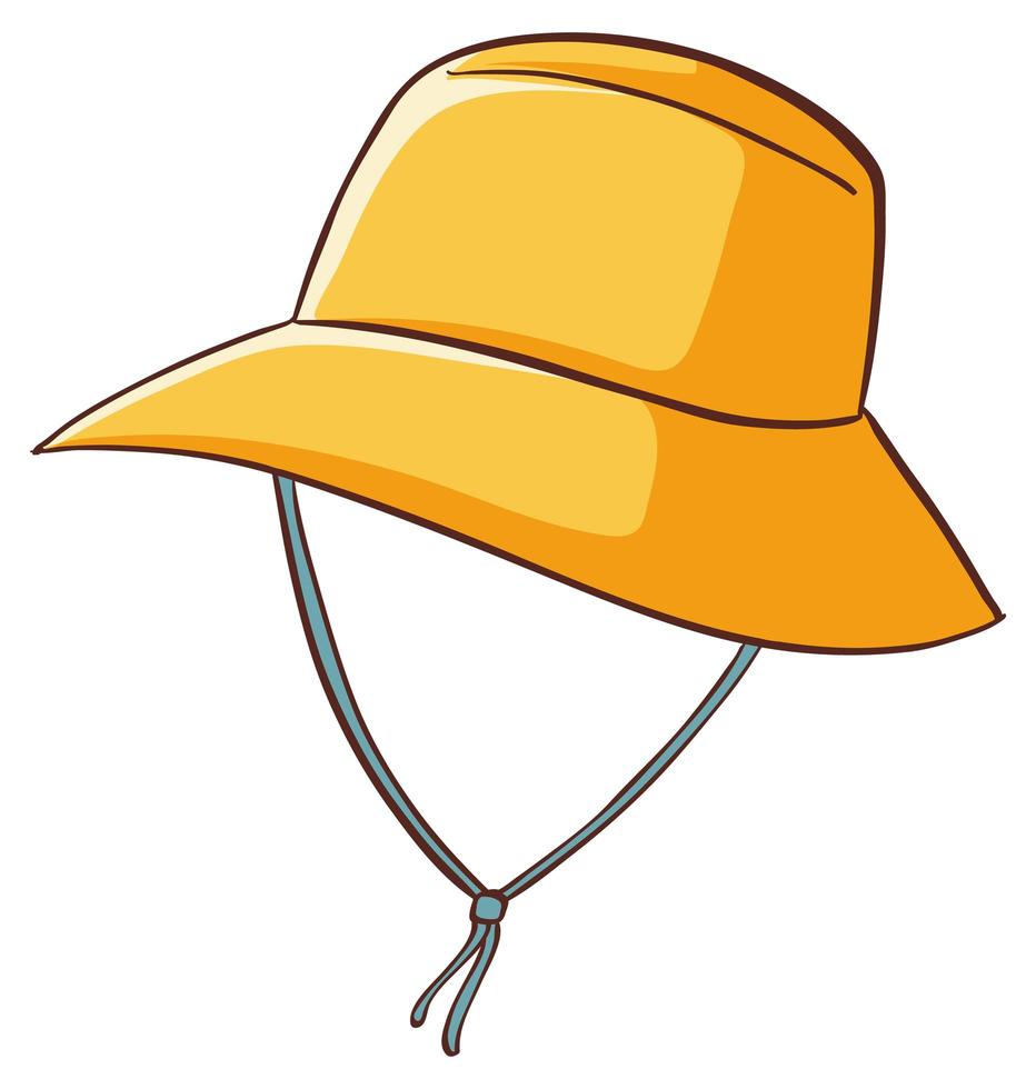 chapeau jaune sur fond blanc vecteur
