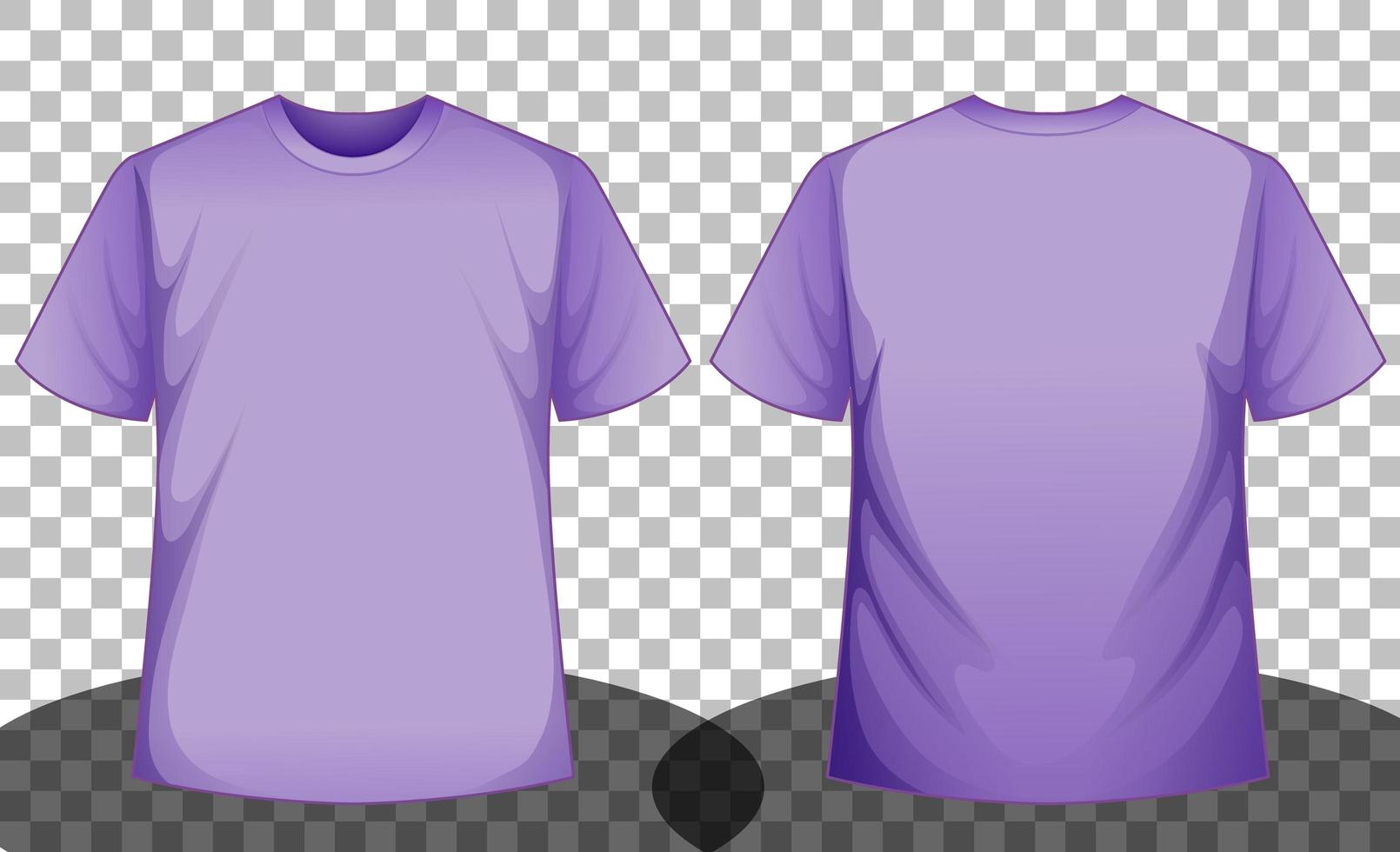 t-shirt violet à manches courtes devant et dos vecteur