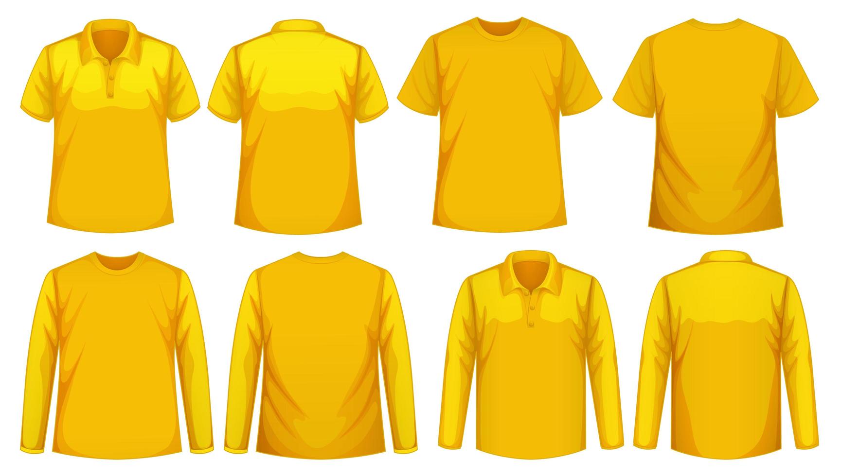 ensemble de différents types de chemise de la même couleur vecteur