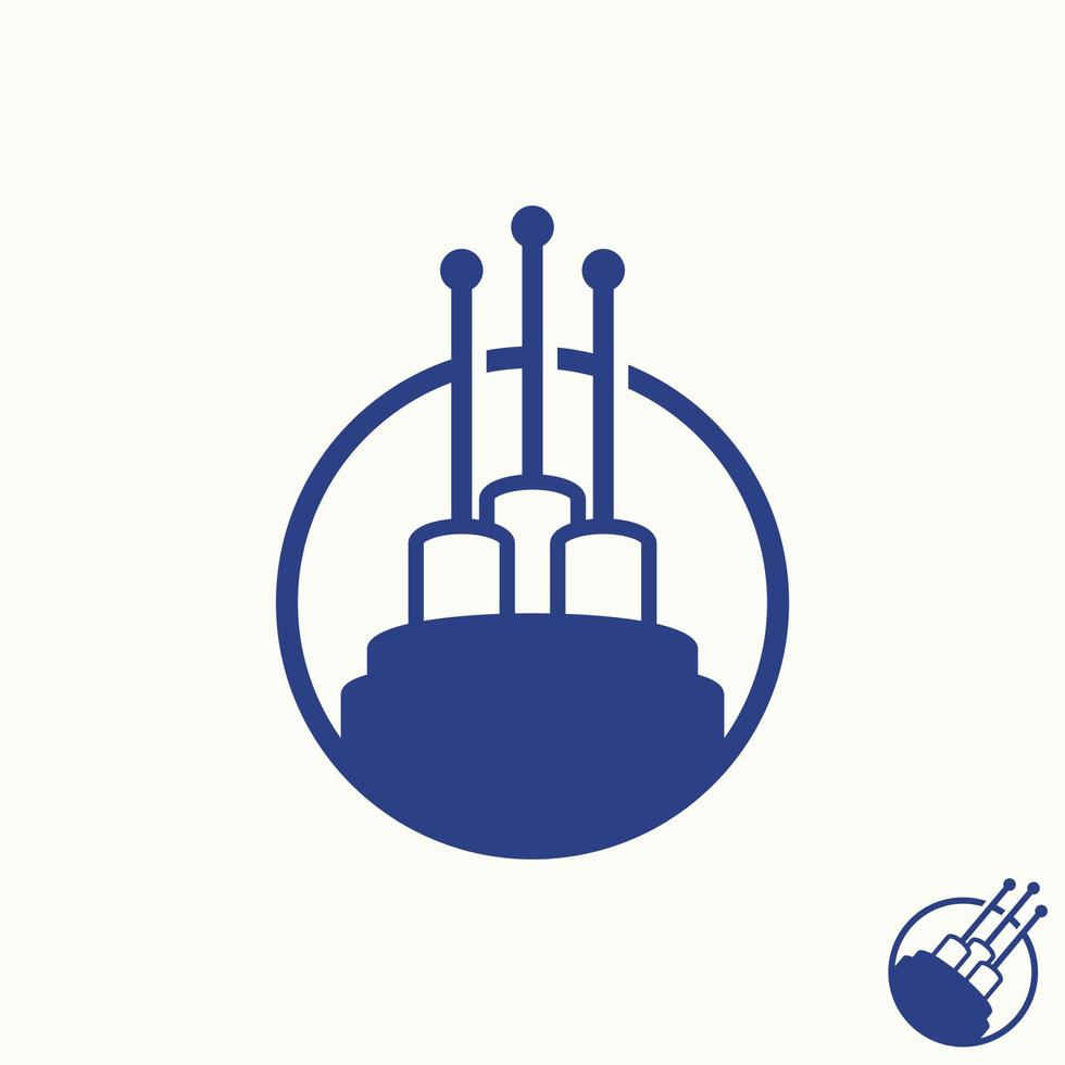 conception de logo concept graphique icône abstraite créative stock de vecteur gratuit premium câble à fibre optique de forme 3d simple et unique sur cercle. liés à Internet ou au réseau