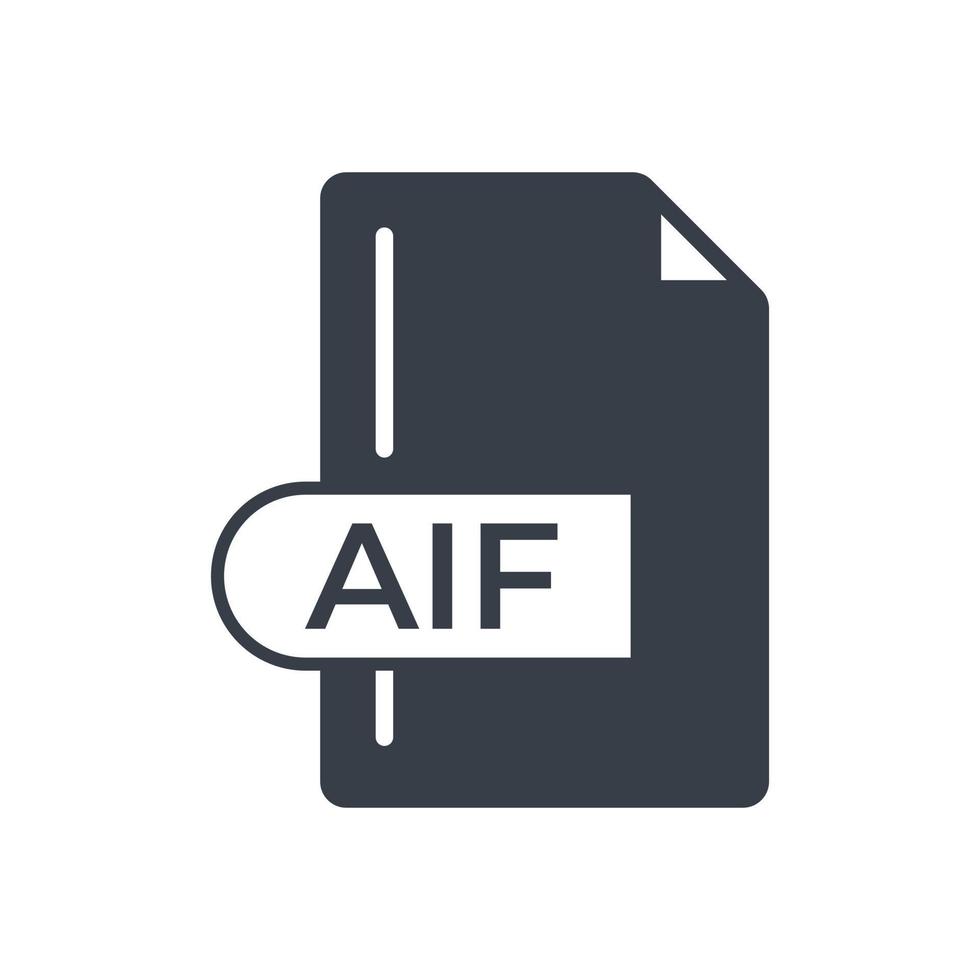 icône de format de fichier aif. icône remplie d'extension aif. vecteur
