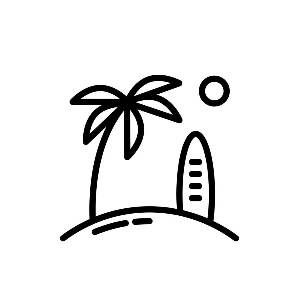 vecteur de conception d'icône de contour d'île de plage, inspiration de vecteur de saison d'été