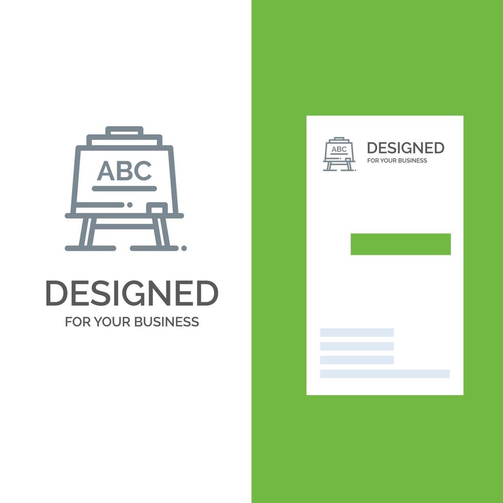 professeur d'apprentissage abc board gris logo design et modèle de carte de visite vecteur