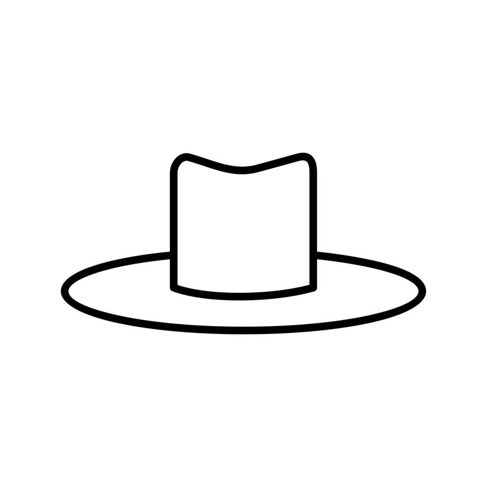 chapeau unique i icône de ligne vectorielle vecteur