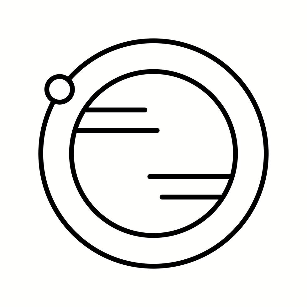 icône de ligne vectorielle orbite unique vecteur