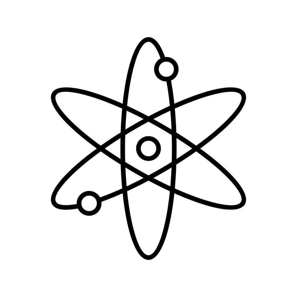 icône de ligne de vecteur d'atome unique