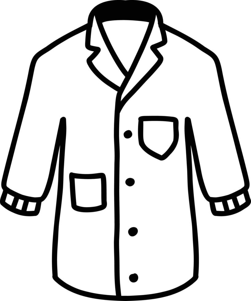 illustration de chemise uniforme médecin dessiné à la main vecteur