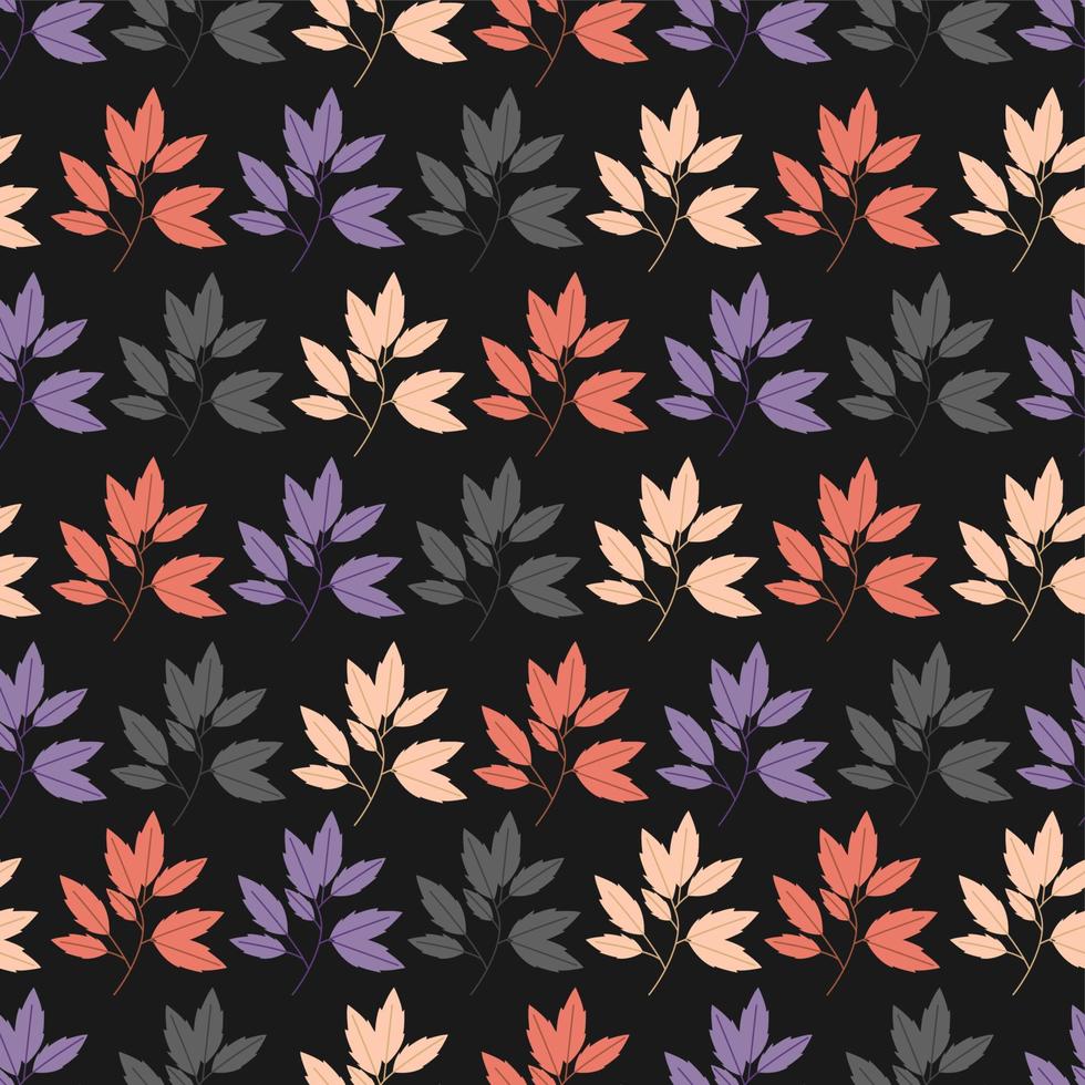 feuilles d'automne ensemble de fond de modèle sans couture vecteur